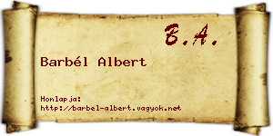 Barbél Albert névjegykártya