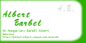 albert barbel business card